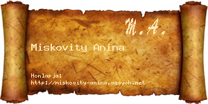 Miskovity Anina névjegykártya